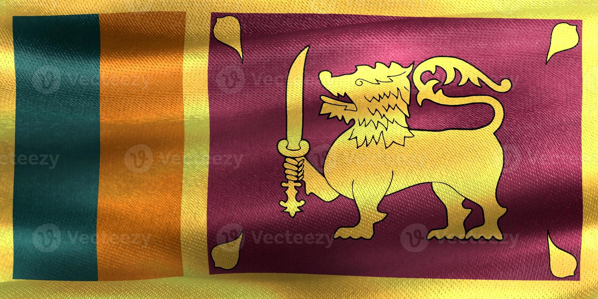 3D-illustration av en sri lanka flagga - realistiskt viftande tygflagga foto