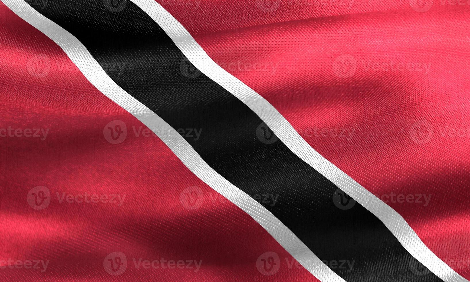 3D-illustration av en trinidad och tobago flagga - realistiska viftande tyg flagga foto