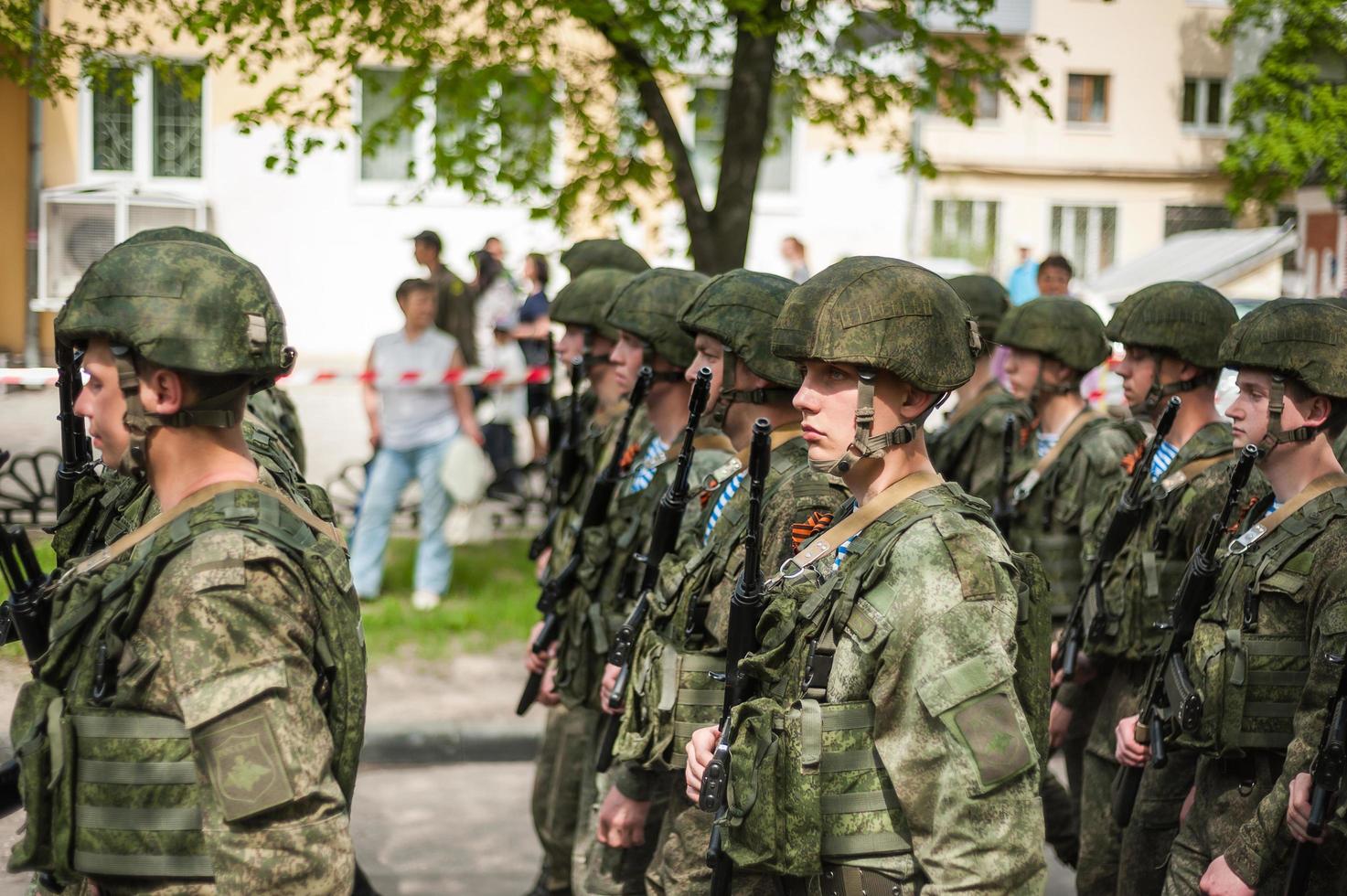 nizhny novgorod, Ryssland-9 maj 2019 segerparad foto