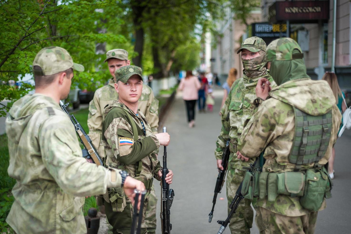 nizhny novgorod, Ryssland-9 maj 2019 segerparad foto