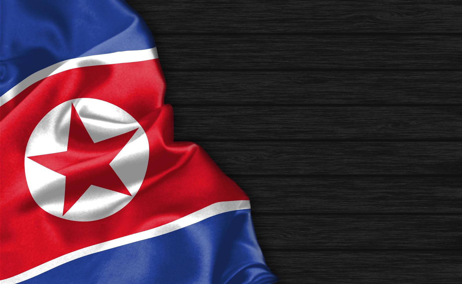 3D-rendering närbild av Nordkoreas flagga foto