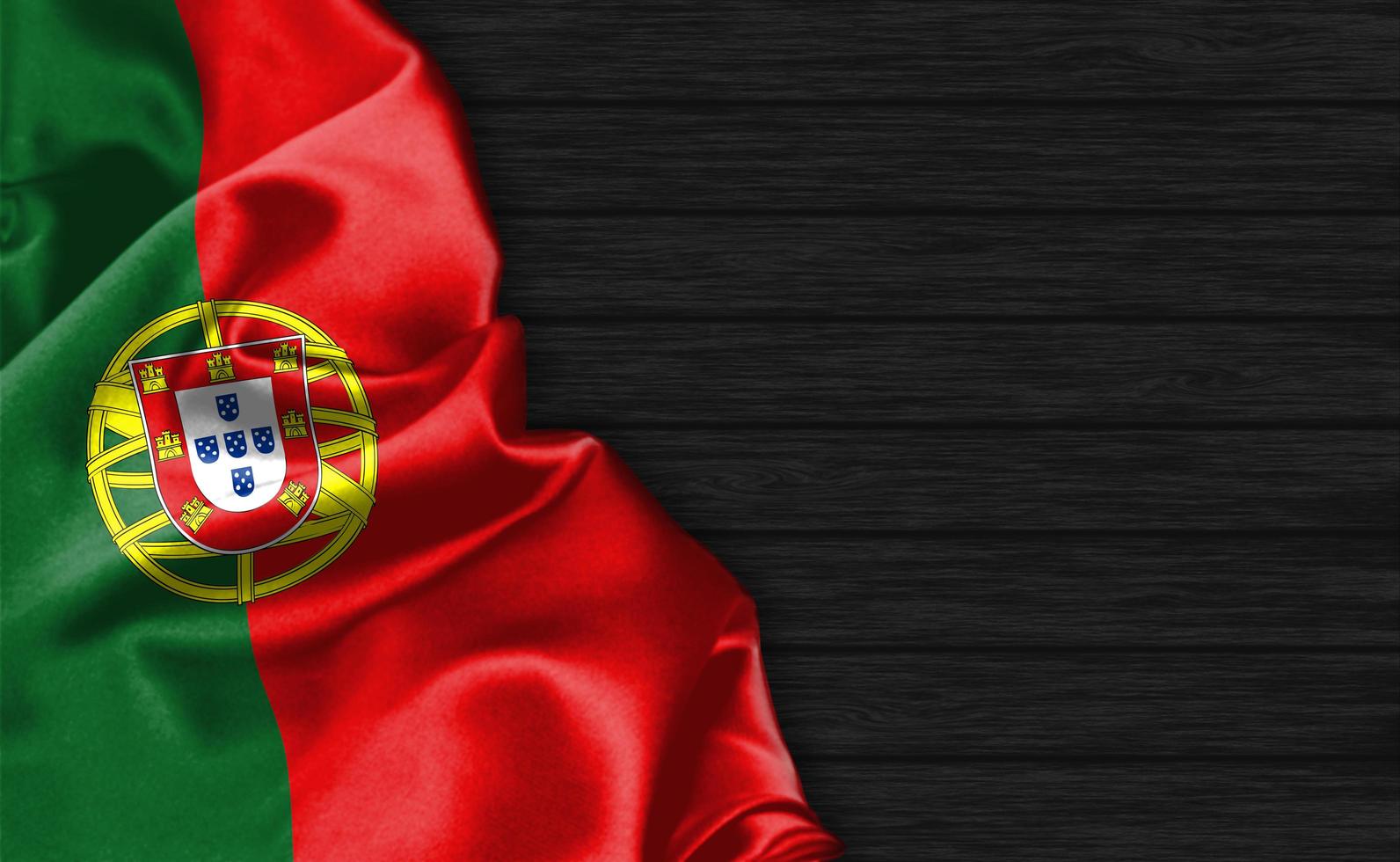 3D-rendering närbild av Portugals flagga foto