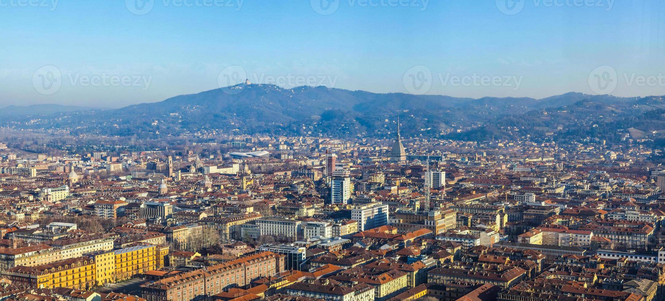 hdr flygfoto över turin foto