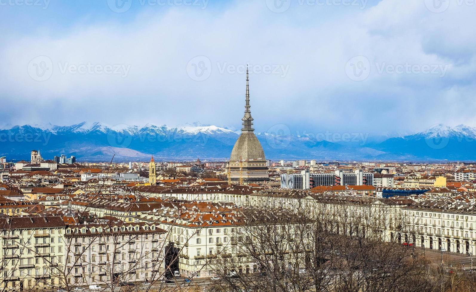 hdr flygfoto över turin foto