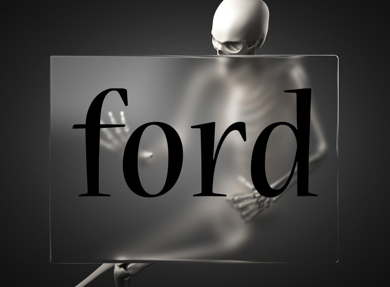 ford ord om glas och skelett foto