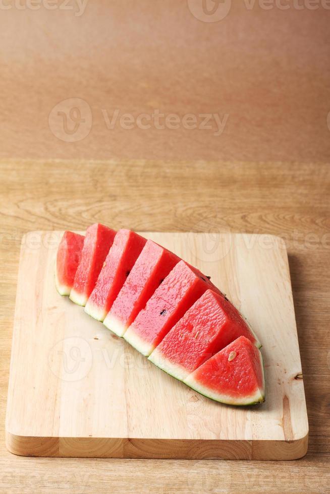 skivor färsk vattenmelon foto