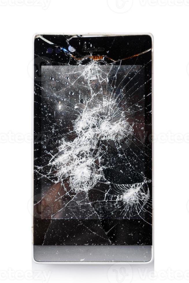 skadad skärm på smartphone foto