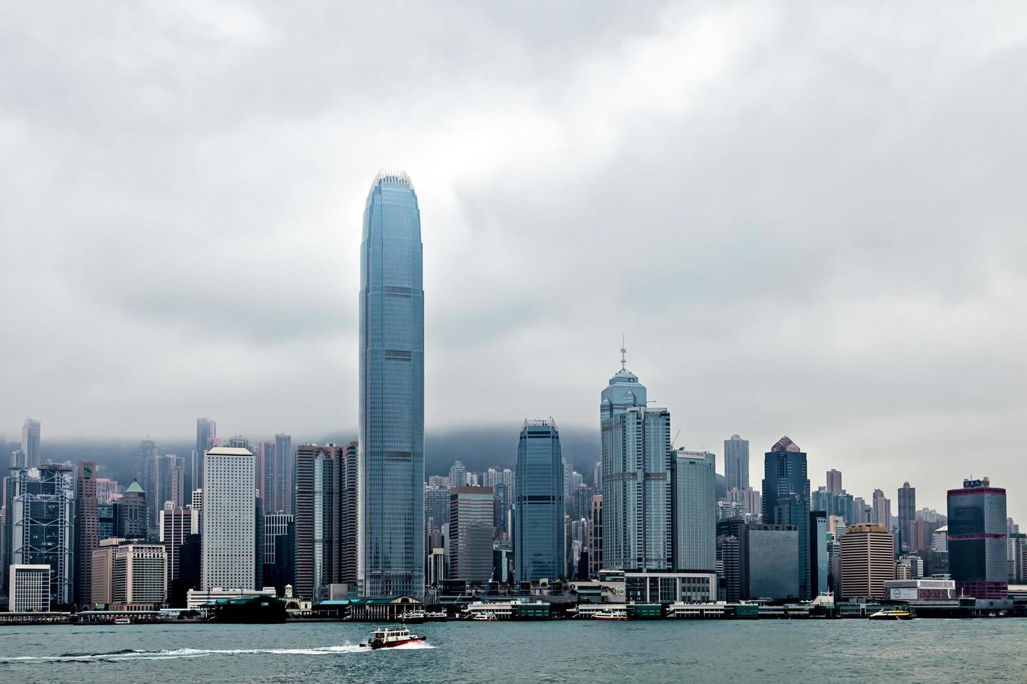 Hongkong, Kina, 2012. utsikt över Hongkongs silhuett foto