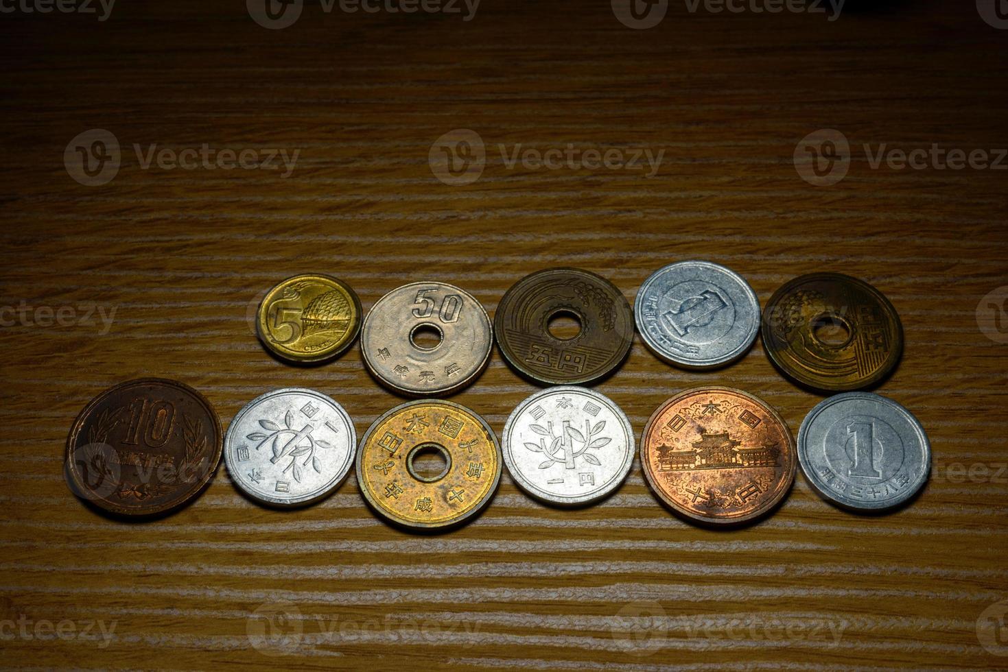 japanska pengar mynt japanska pengar. foto