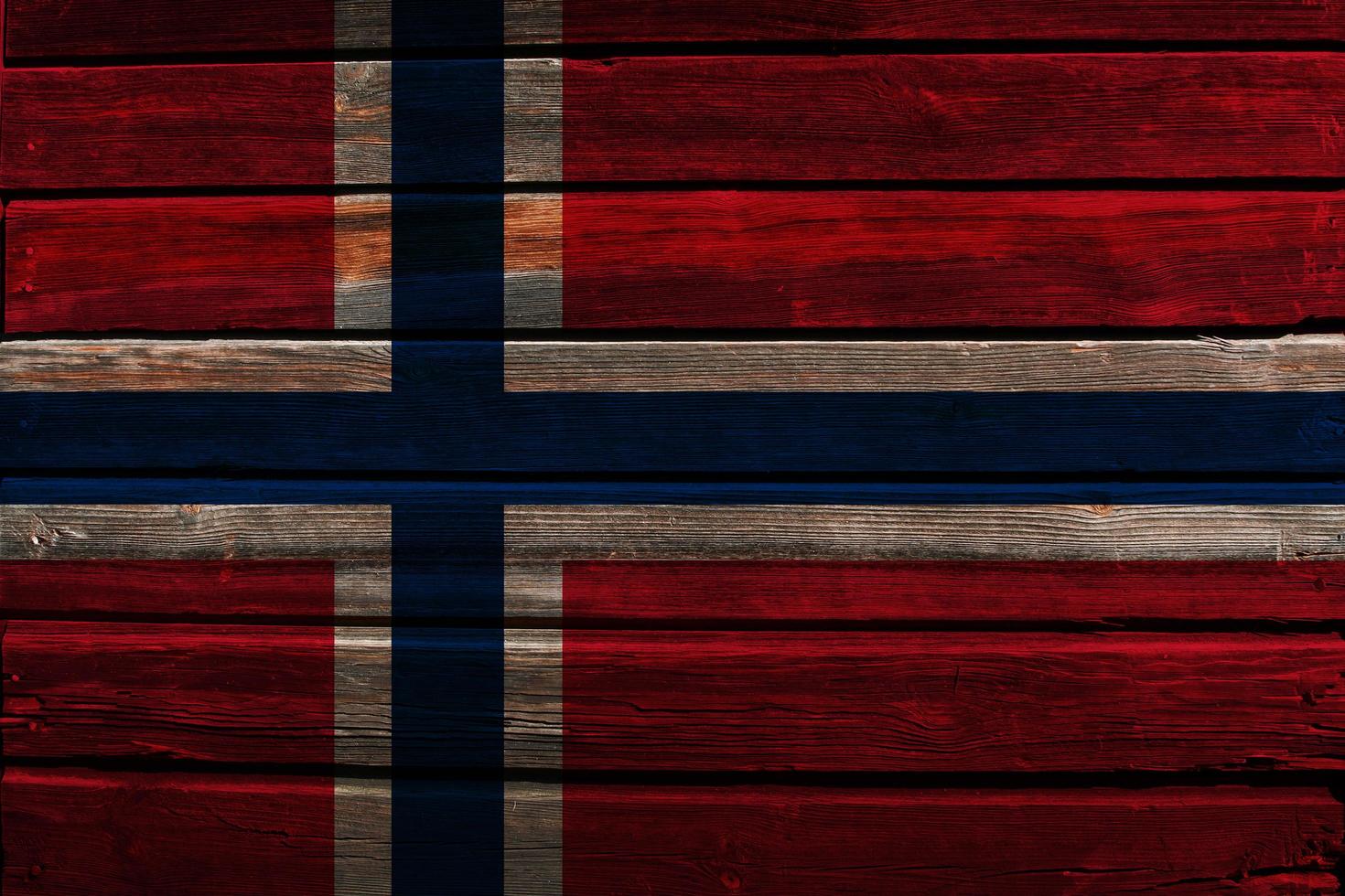 Norges flagga på trä foto