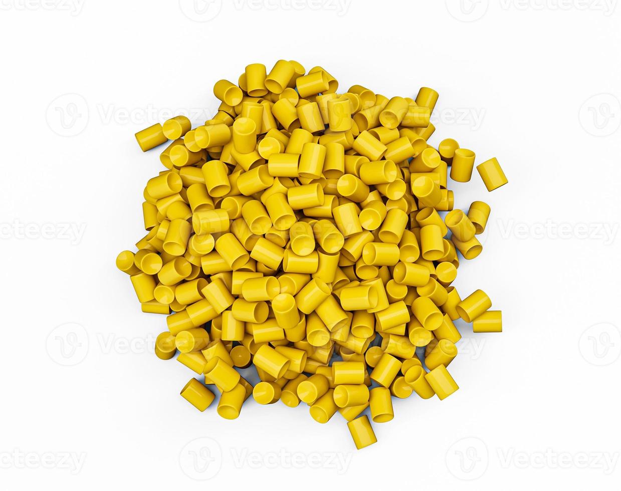 gula plastpellets bakgrund närbild plastgranulat polymer svarta plastpärlor harts polymerpall petrokemisk 3d-illustration foto