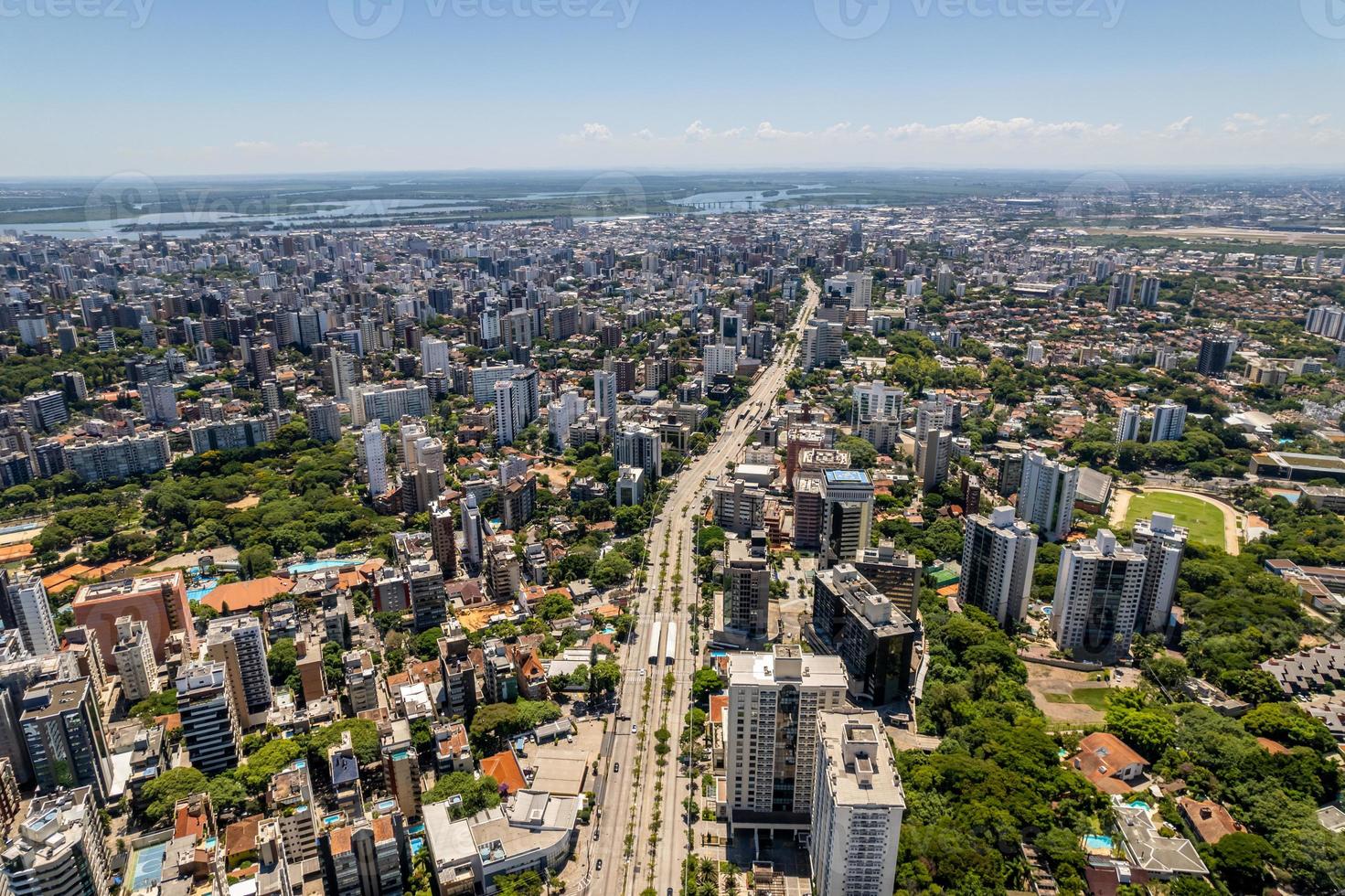Flygfoto över porto alegre, rs, Brasilien. Flygfoto över den största staden i södra Brasilien. foto