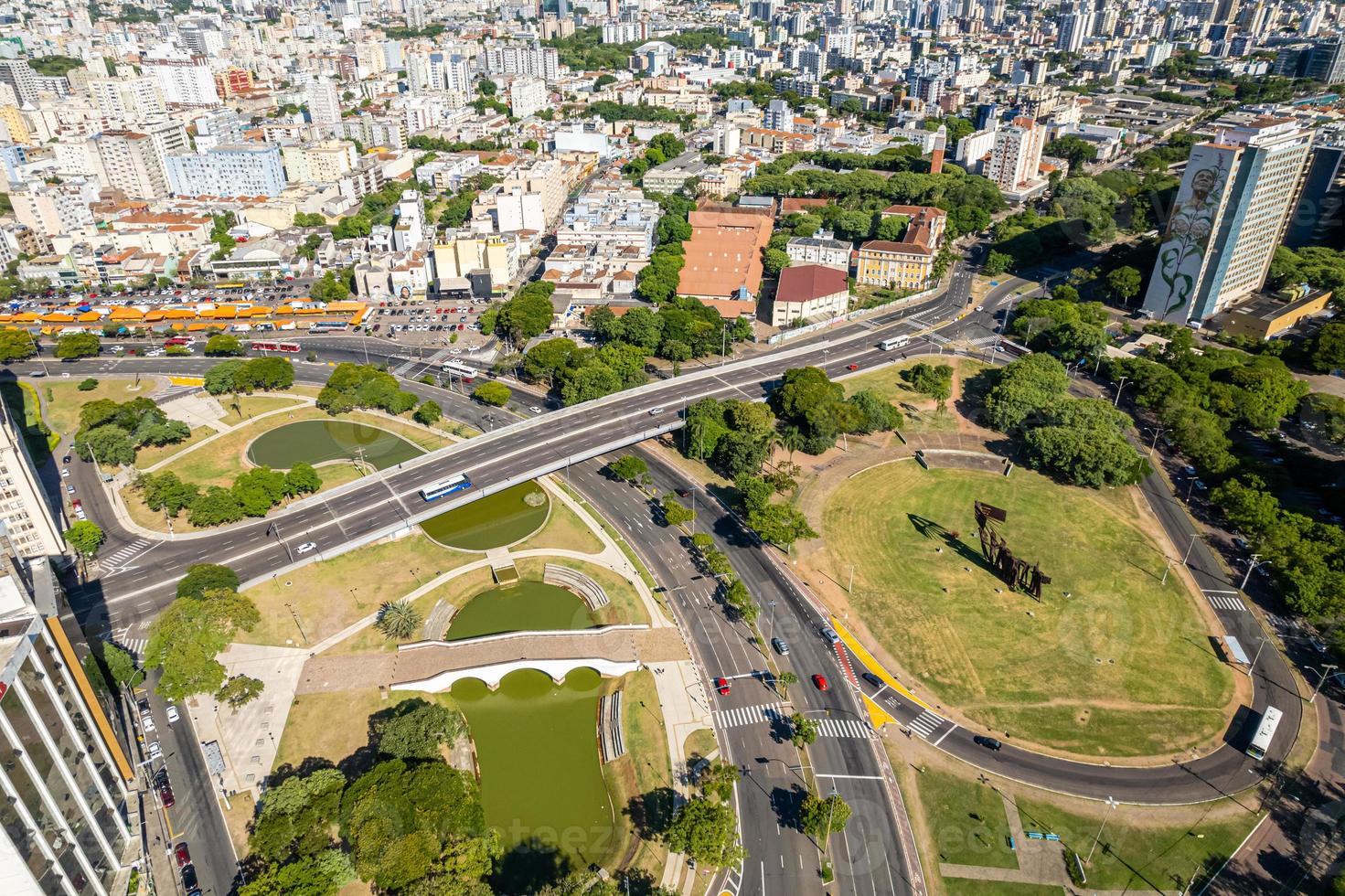 Flygfoto över porto alegre, rs, Brasilien. Flygfoto över den största staden i södra Brasilien. foto