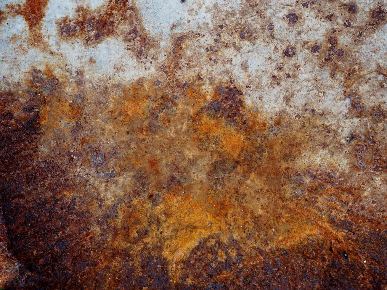 flash rost på zink plåt, galvaniserade plåt grov yta vägg textur material bakgrund foto