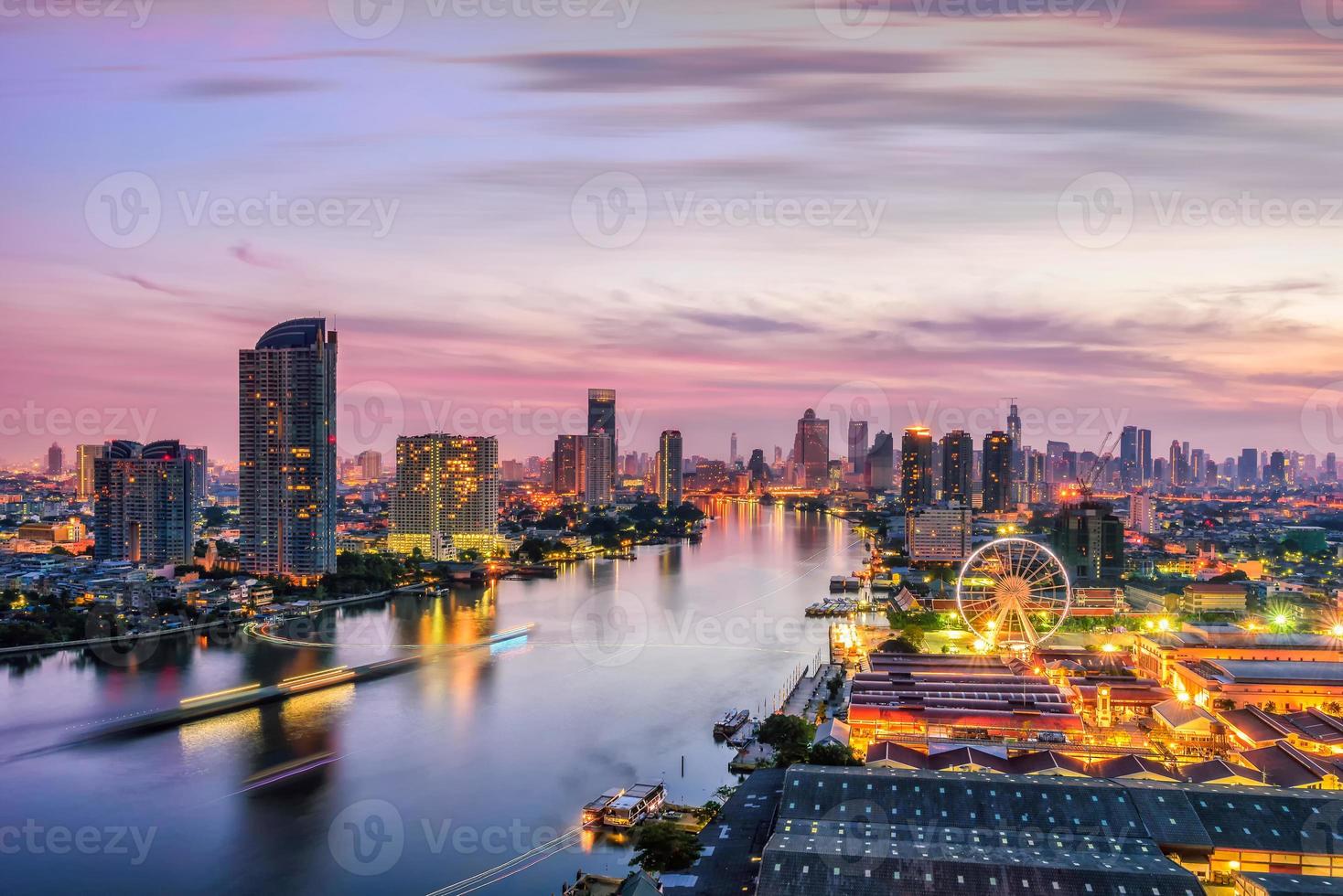 bangkok stadsbild. bangkok soluppgång foto