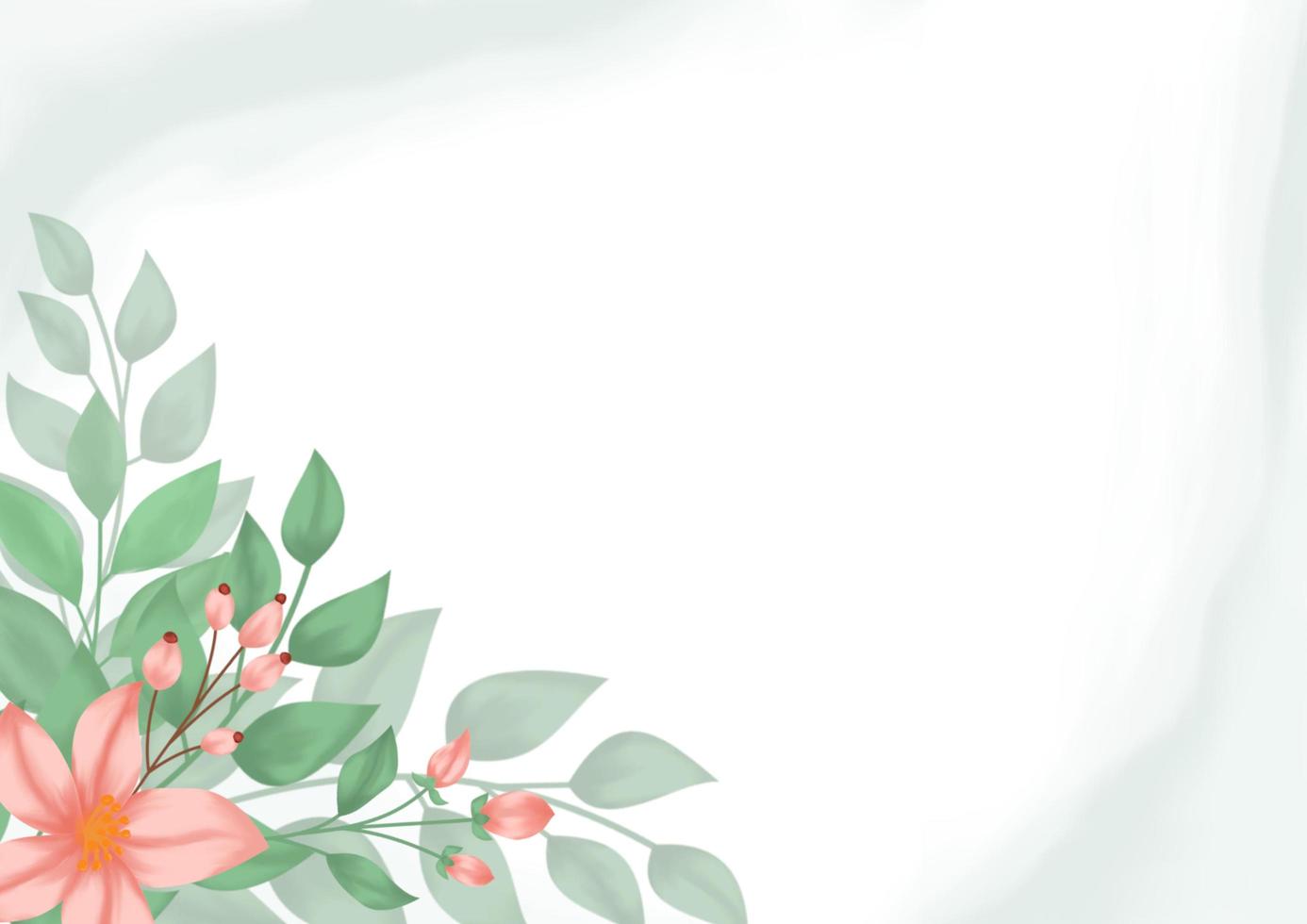 grön akvarell blommig bakgrund med pensel och blommig ram för horisontell banderoll, bakgrund, bröllopsinbjudan, tackkort, tapeter foto
