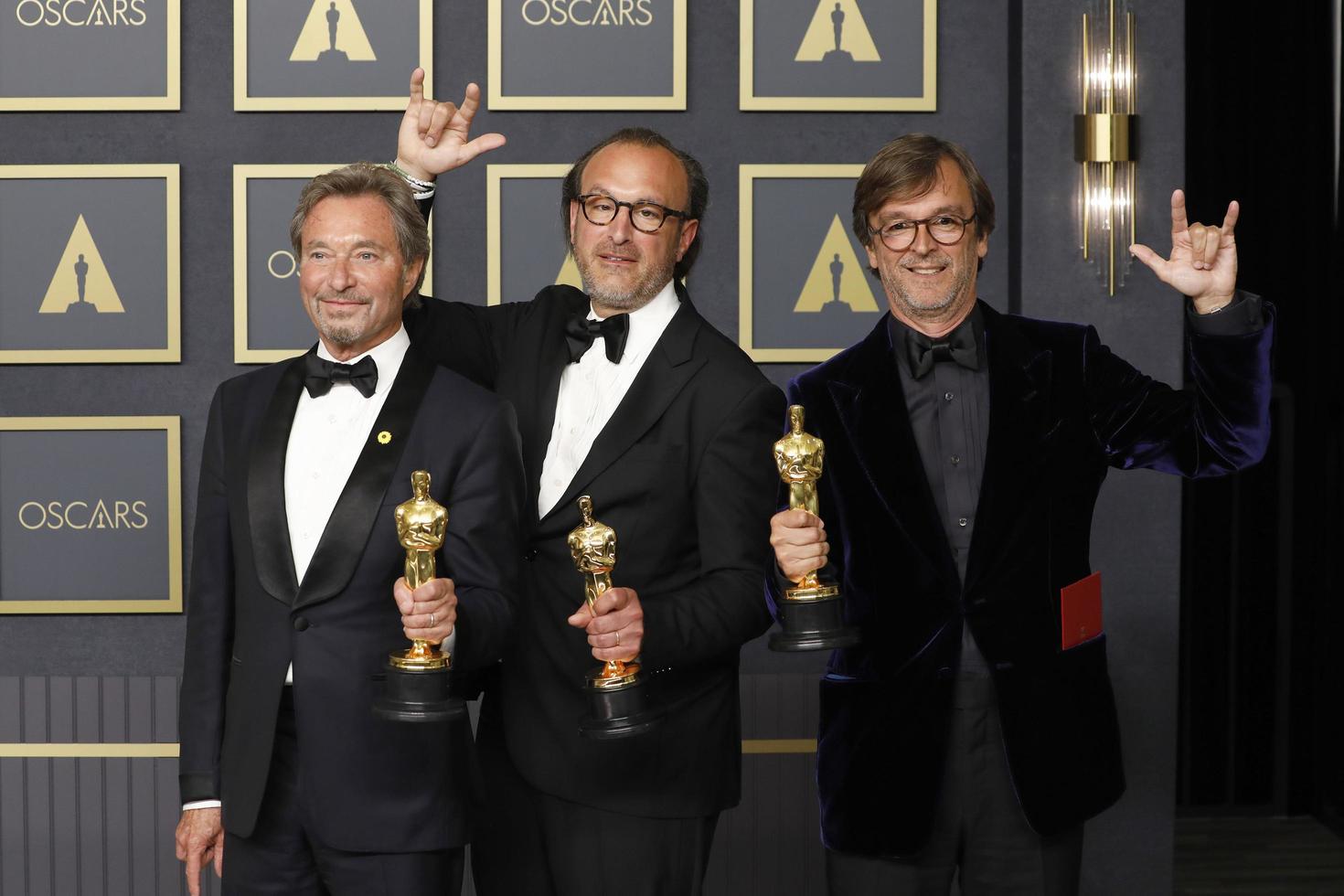 los angeles, 27 mars - bästa bild, coda, philippe rousselet, fabrice gianfermi, patrick wachsberger vid 94th academy awards på Dolby Theatre den 27 mars 2022 i los angeles, ca. foto