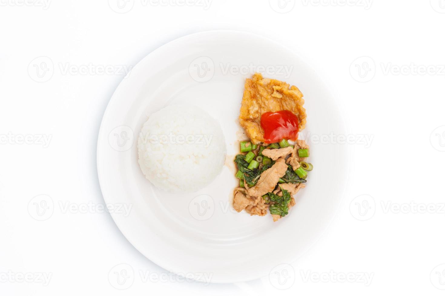 thailändsk mat, "kapao moo" (thailändsk mat) foto