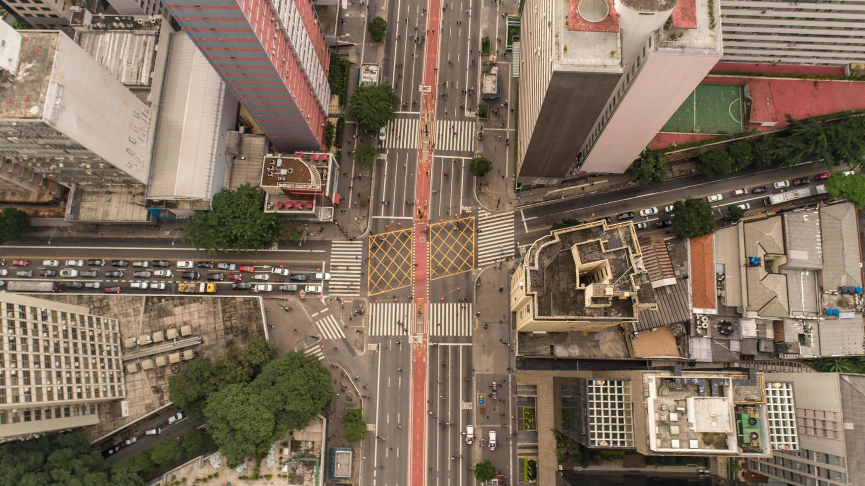 sao paulo, Brasilien, maj 2019 - flygfoto över avenida paulista foto