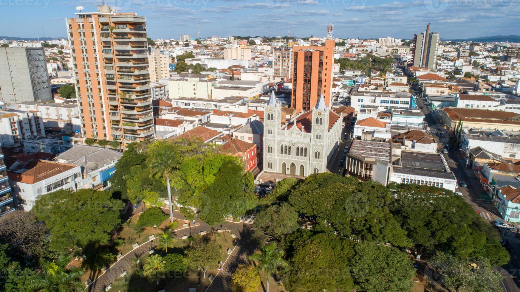 Flygfoto över passos stad foto