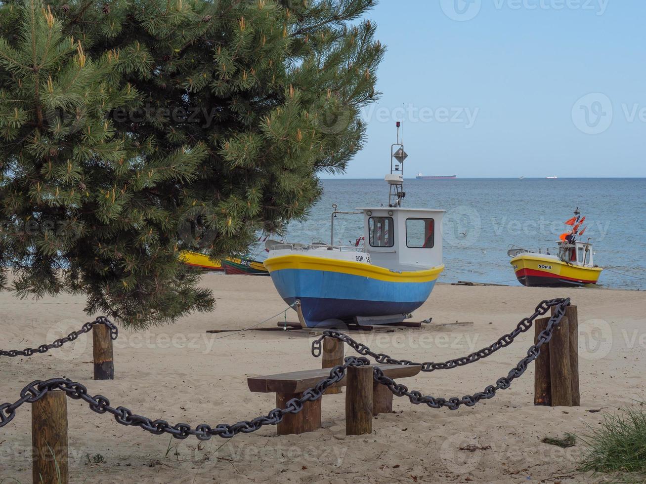 stranden i sopot i Polen foto