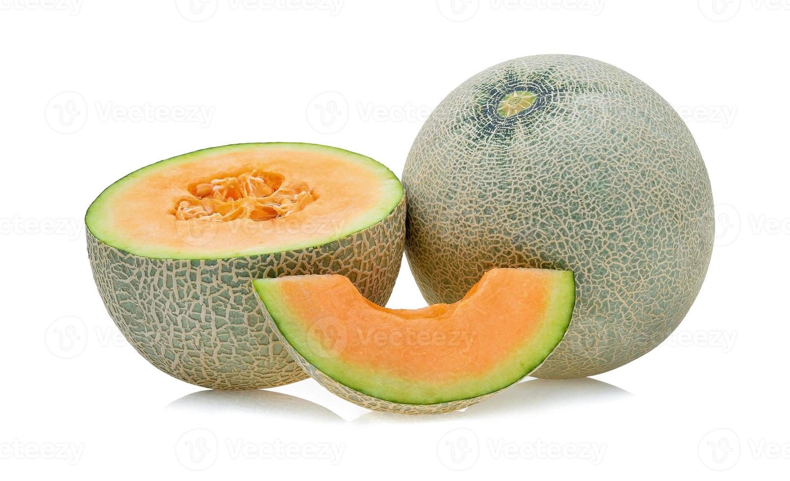 cantaloupe melon isolerad på vitt foto