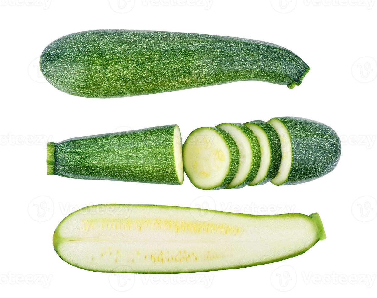 ovanifrån av zucchini isolerad på vit bakgrund foto