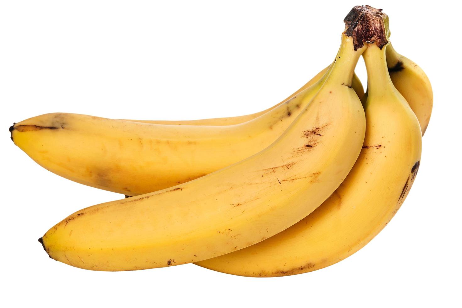 naturliga bananer med fläckar och repor foto