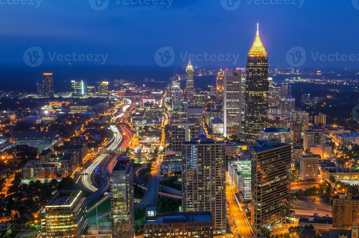horisont av centrala Atlanta, Georgien foto