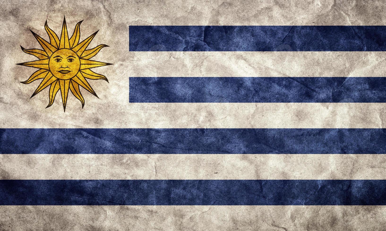 uruguay grunge flagga. föremål från min vintage retroflaggorsamling foto