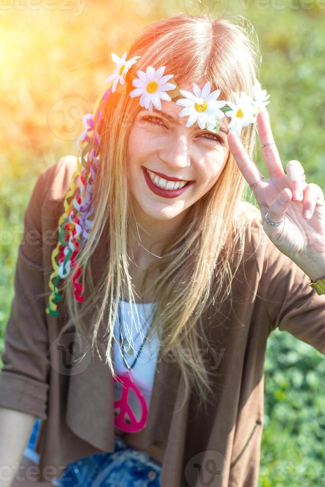 hippie flicka stil foto