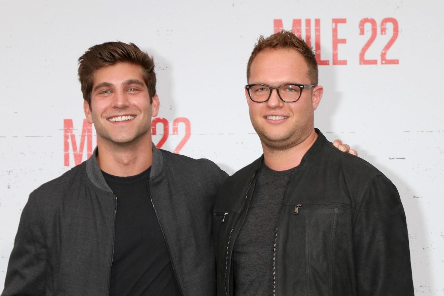 los angeles, 9 aug - david bernon, sam slater at the mile 22 premiär på byteatern den 9 augusti 2018 i Westwood, ca. foto