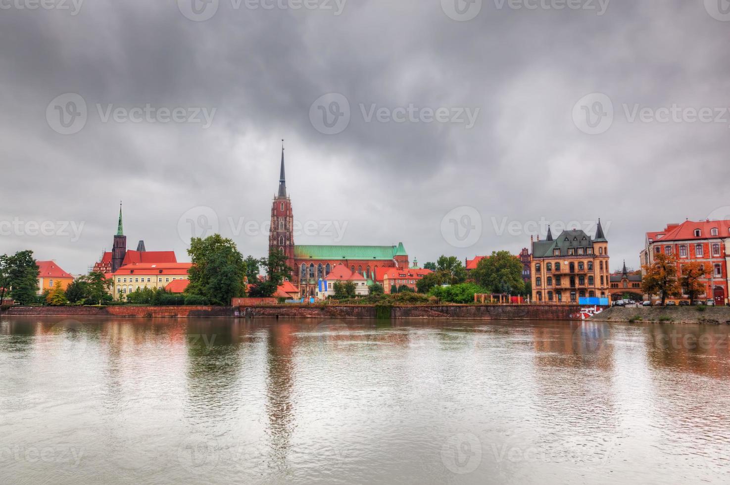 wroclaw, Polen. ostrow tumski och oder floden foto