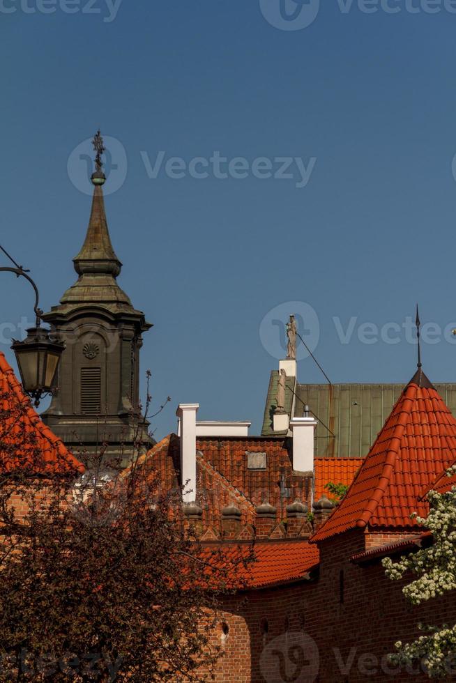 sevärdheter i Polen. Warszawa gamla stad med renässans barbican foto