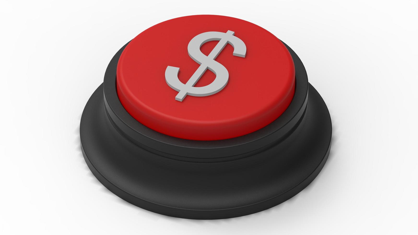 röd dollar pengar knappen isolerade 3d illustration gör foto