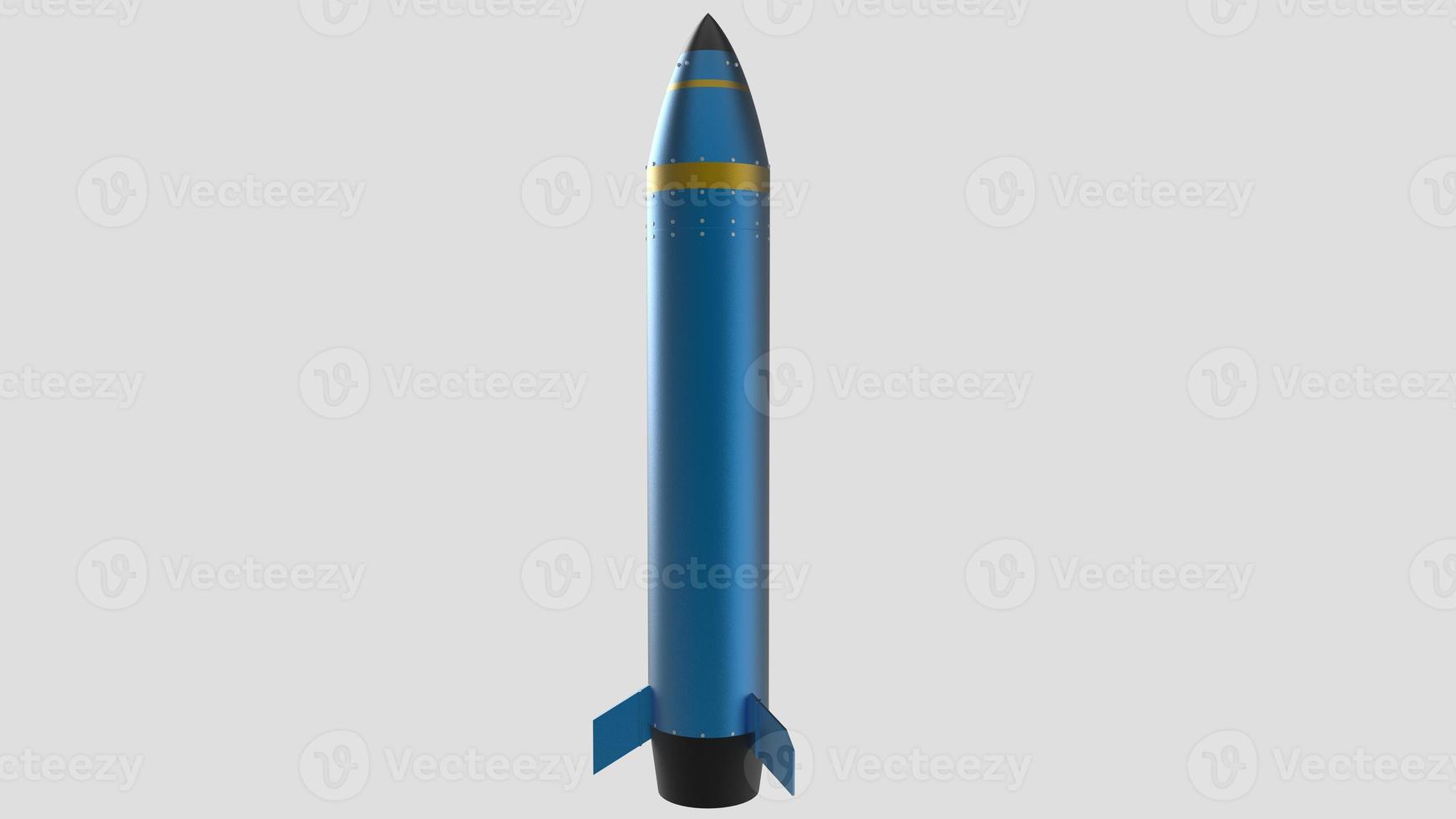 raket missil krig konflikt ammunition stridsspets kärnvapen militära vapen nuke 3d illustration rymdskepp foto