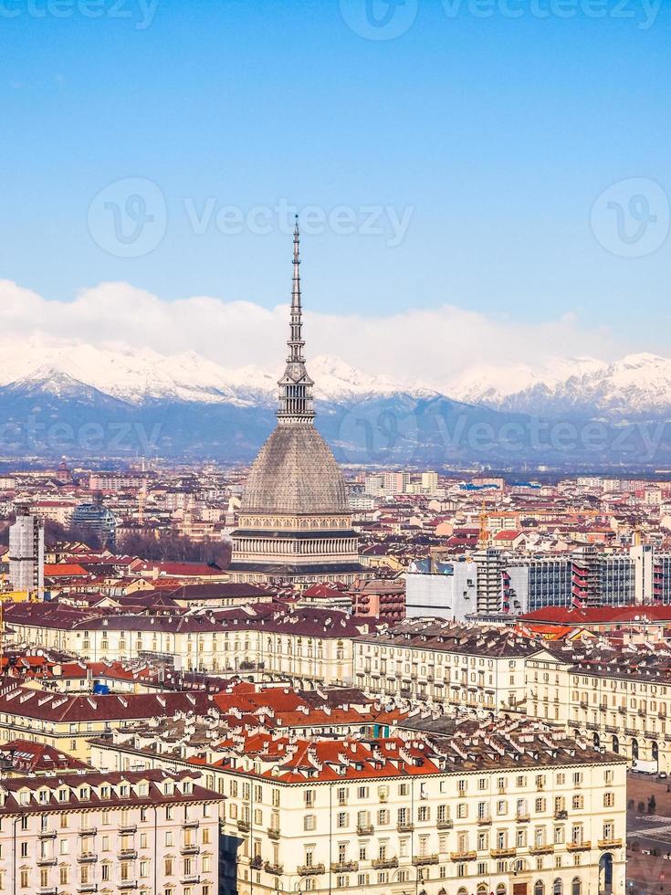 hdr flygfoto över turin foto