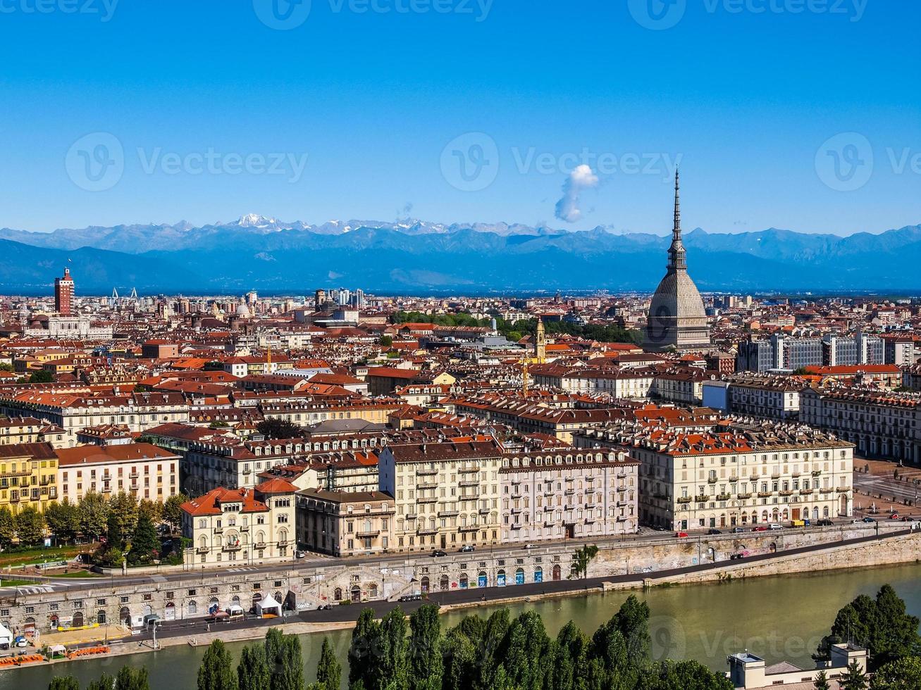 hdr flygfoto över turin foto