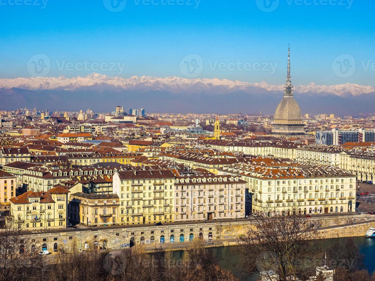 hdr flygfoto över turin foto