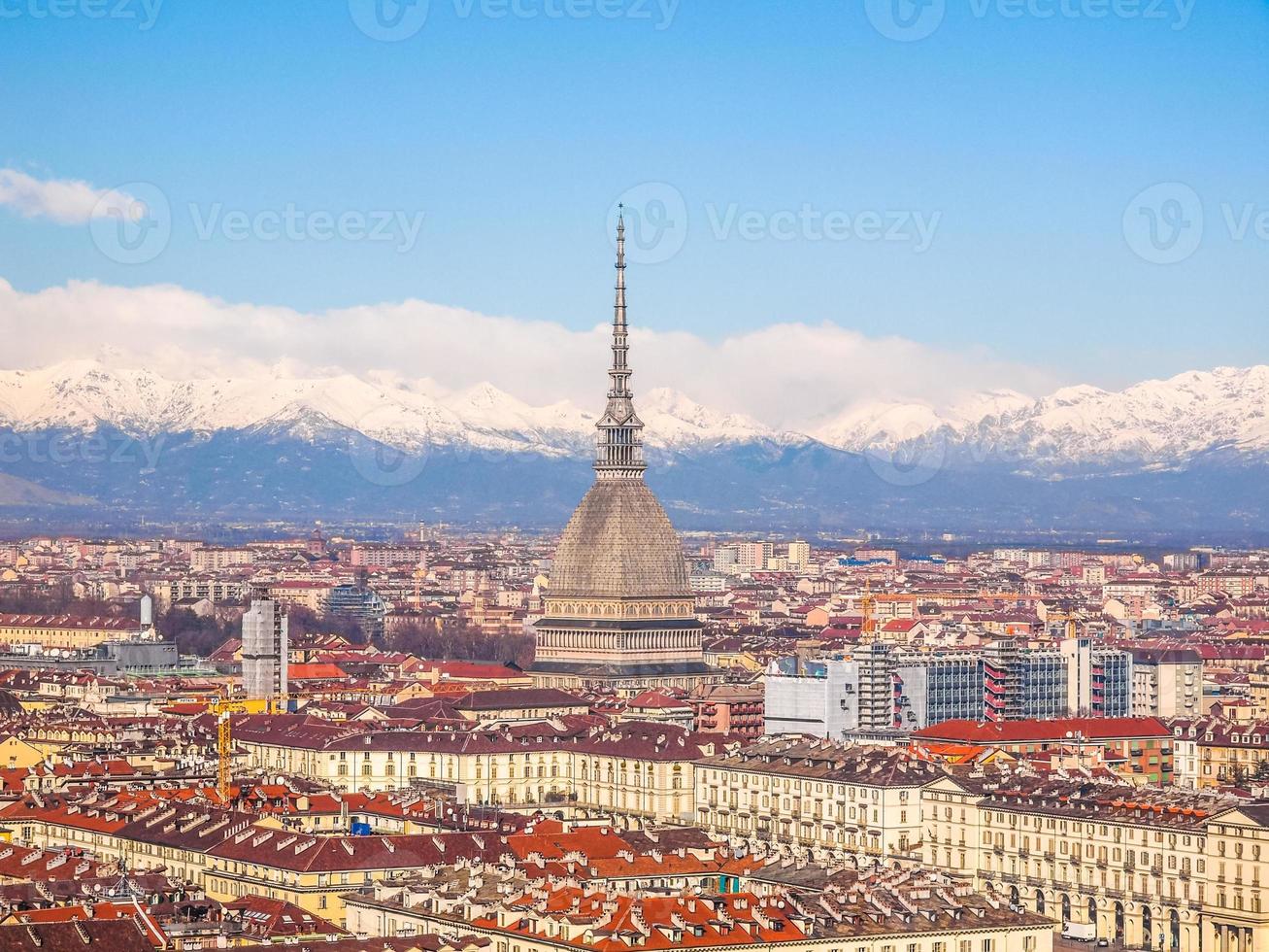 hdr flygfoto över turin foto