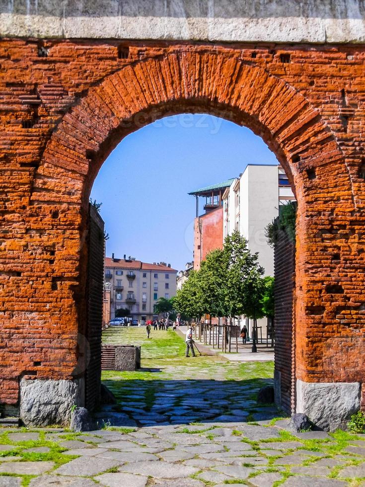 hdr porta palatina palatine gate i turin foto