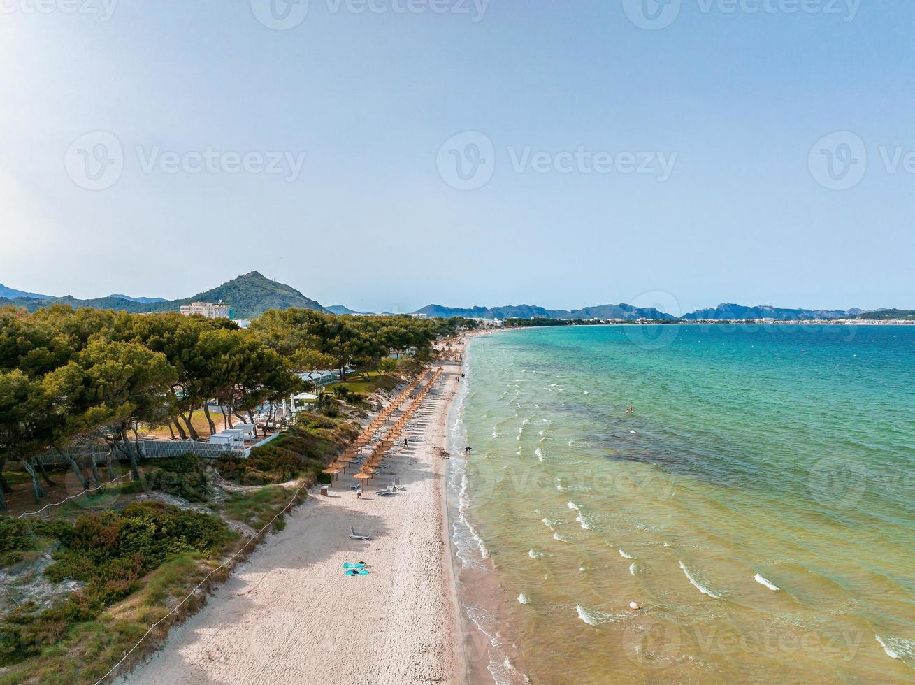 Flygfoto över stranden i Palma de Mallorca foto