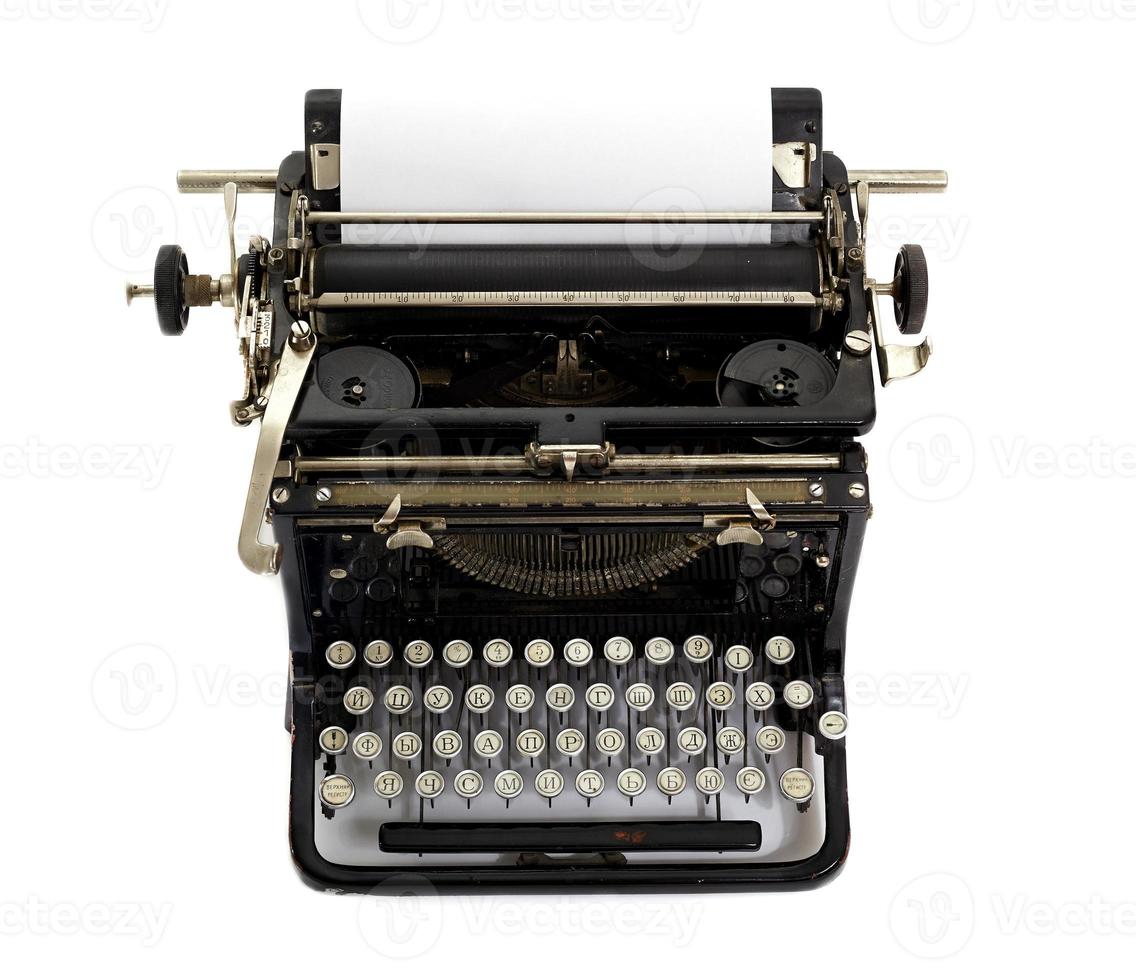 vintage skrivmaskin med cyrilliskt tangentbord foto