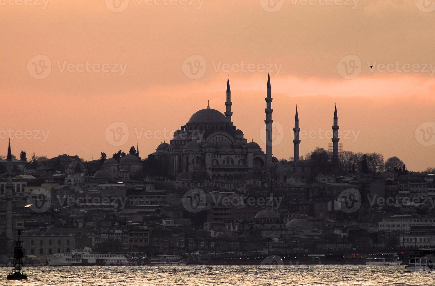 solnedgång över bosphorus, istanbul foto