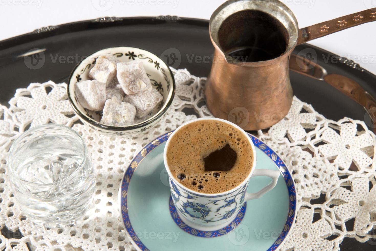 turkiskt kaffe och turkiskt glädje foto