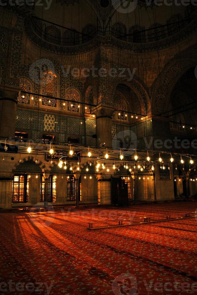 inuti blå moskén i istanbul, Turkiet foto