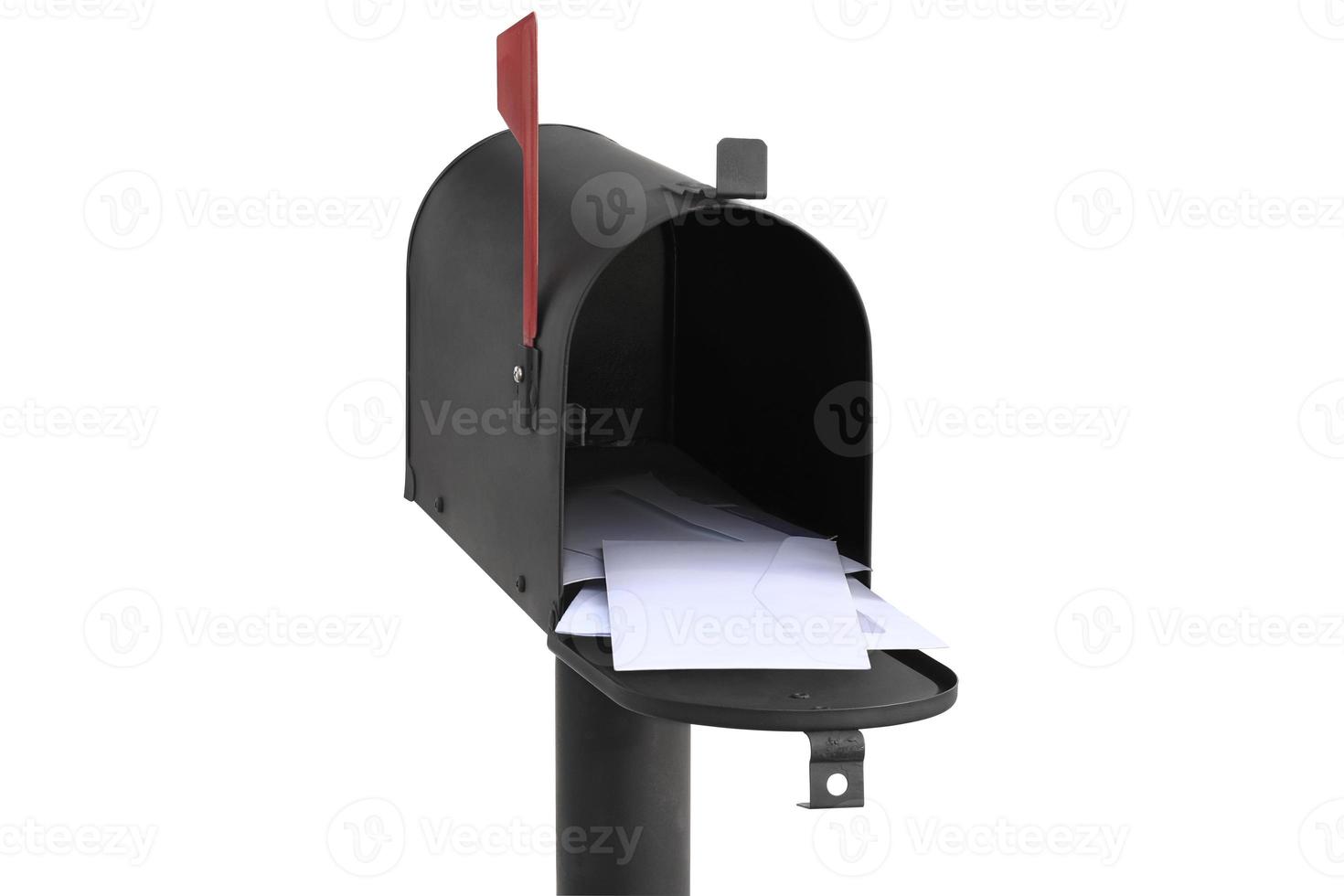 brevlåda isolerad på vit bakgrund foto