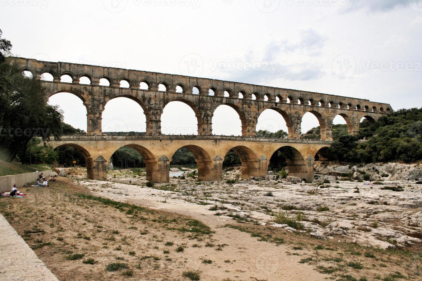 utsikt över pont du gard i Frankrike foto