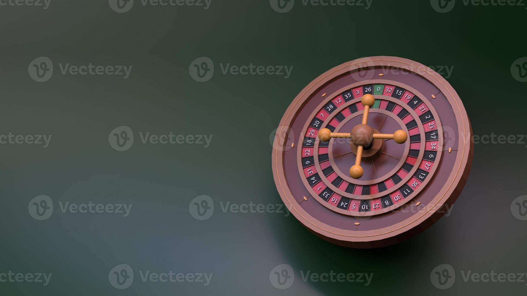 roulette, pokerbord. kasinoelement. rendera i 3d. foto