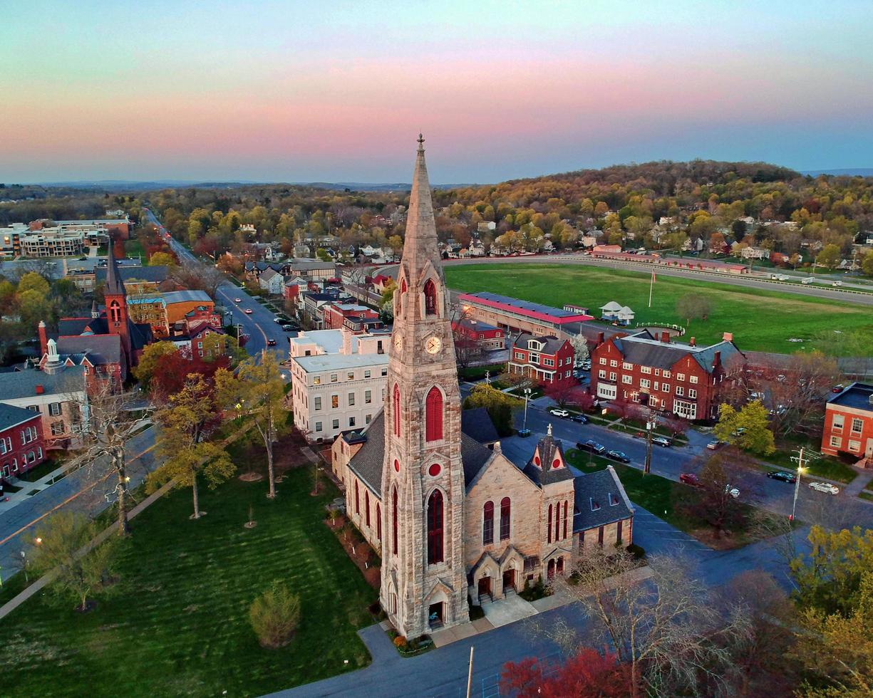 goshen, new york höstsoluppgång foto